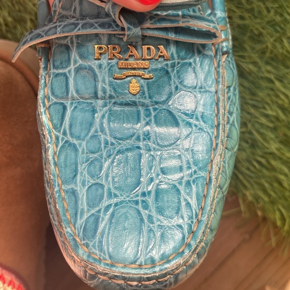 Prada turquoise loafers - Picture 3 of 4